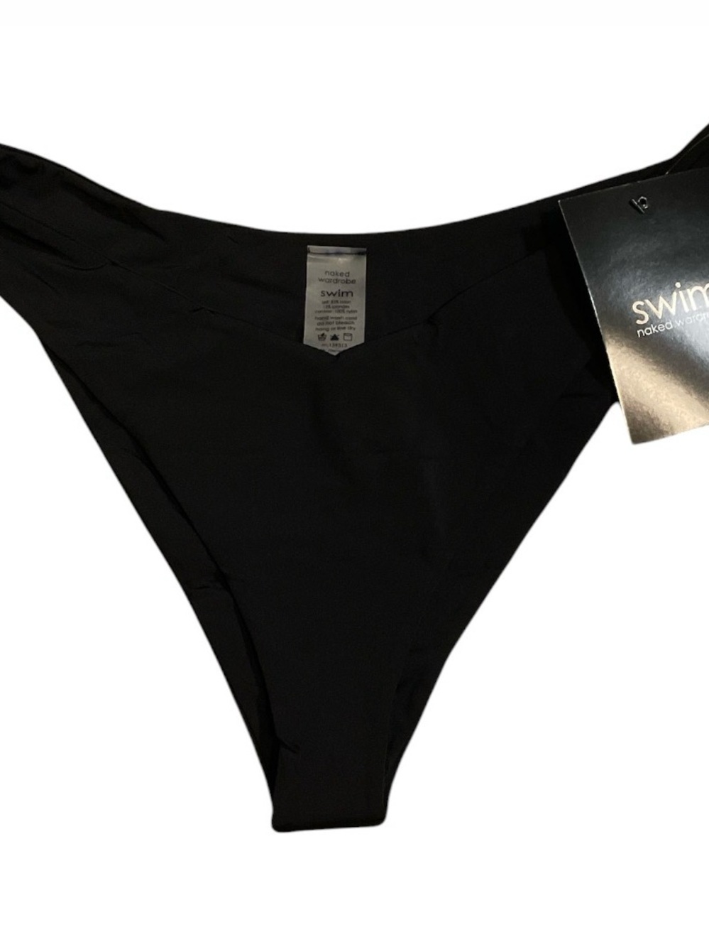 naked wardrobe Black High-Cut V-Front Bikini Bottom